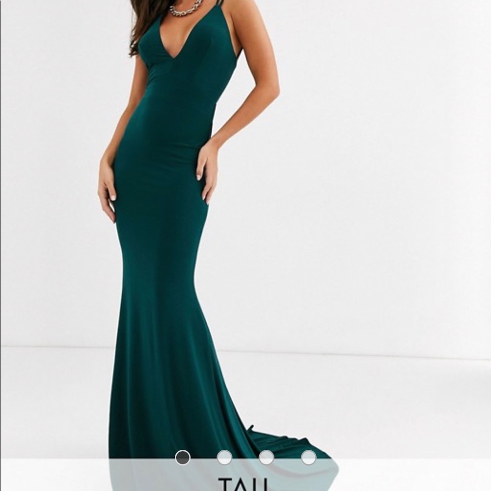 Club L London Tall plunge strappy back maxi dress